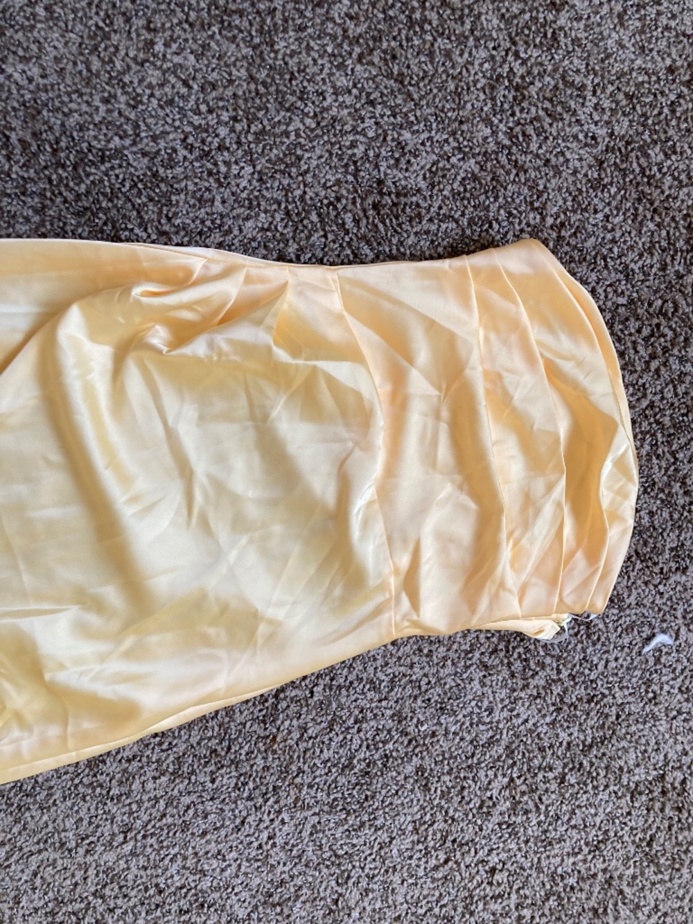 Yellow Satin Strapless dress - Picture 2 of 4